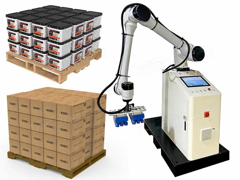Industrial 30kg Cobot Palletizer Robot Palletising System For Bag Bucket Bottle