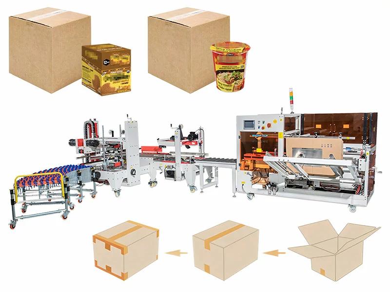 Fully Automatic Carton Case Packing System With Heat Shrinking Machine