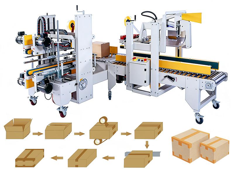 Automaitc Box Folding Taping Machine Corrugated Carton Box Sealing Machine