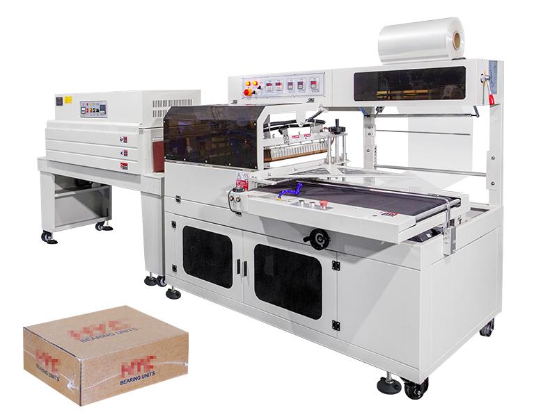 Schrumpfverpackungsmaschine mit Folienversiegelungs- und Schneidemaschine